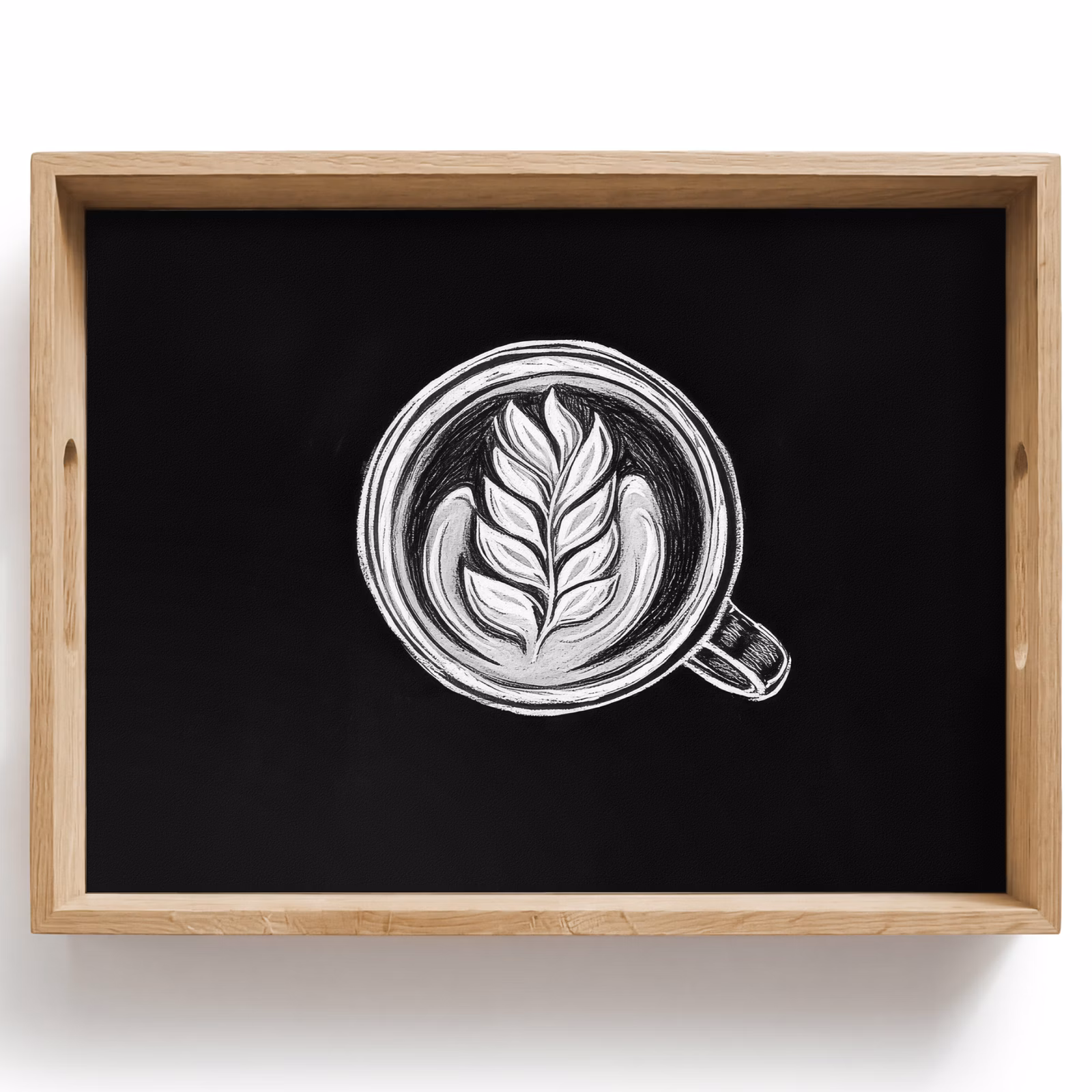 Bandeja - Dibujo con tiza - Café - Latte art — 1