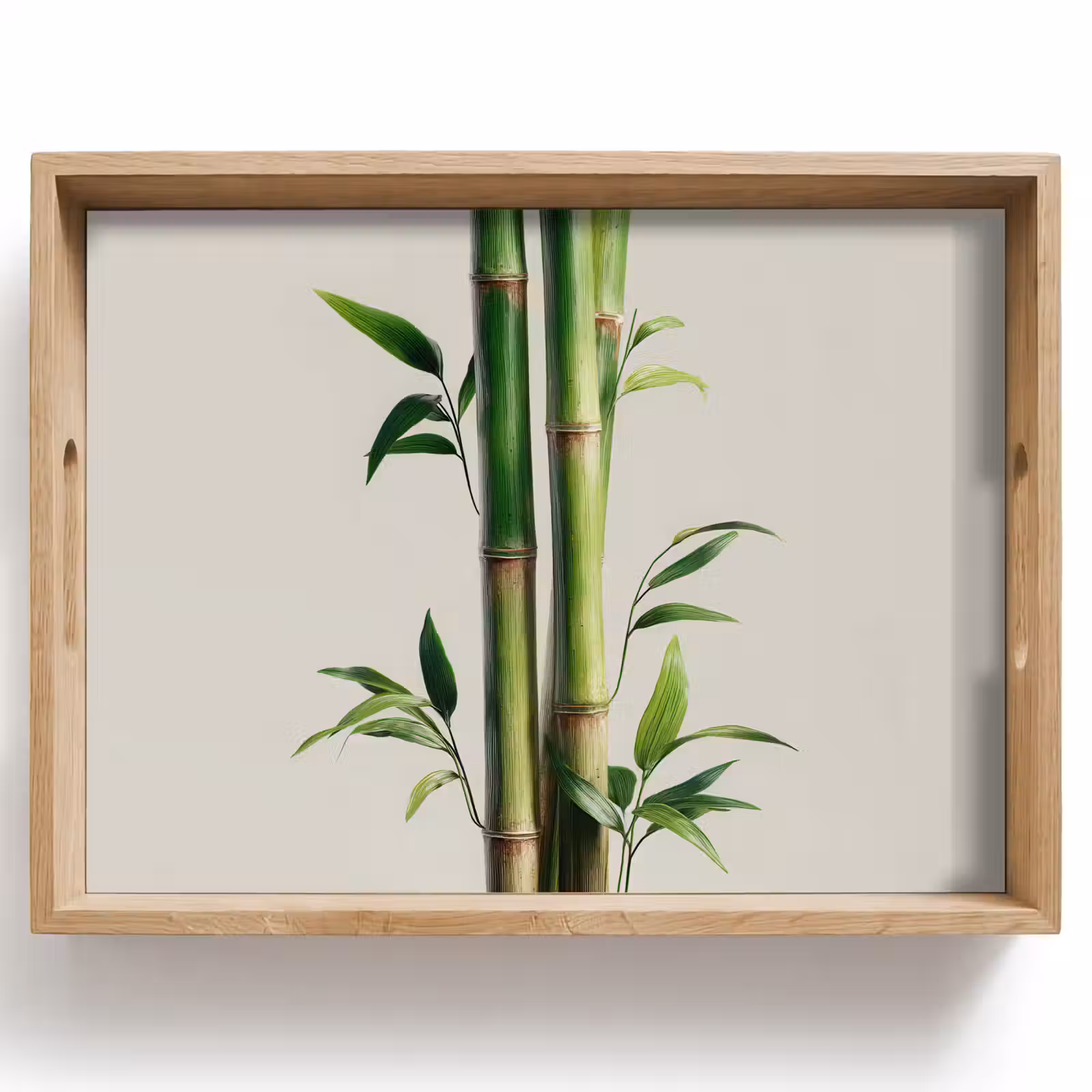 Bandeja - Tallos de bambú - Ornamental - Verde — 1
