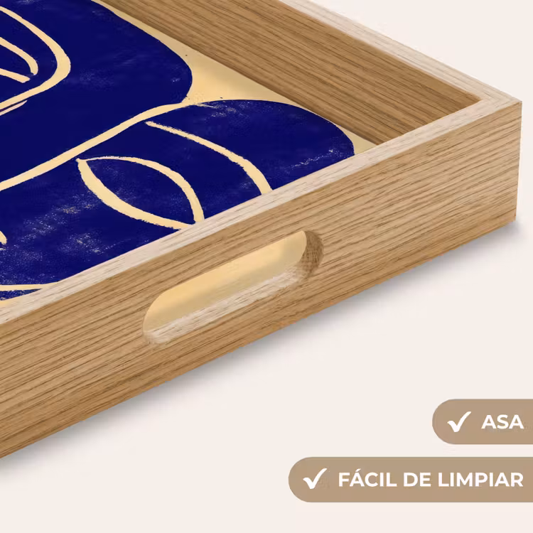 Bandeja - Amarillo ocre - Azul - Líneas simples — 8