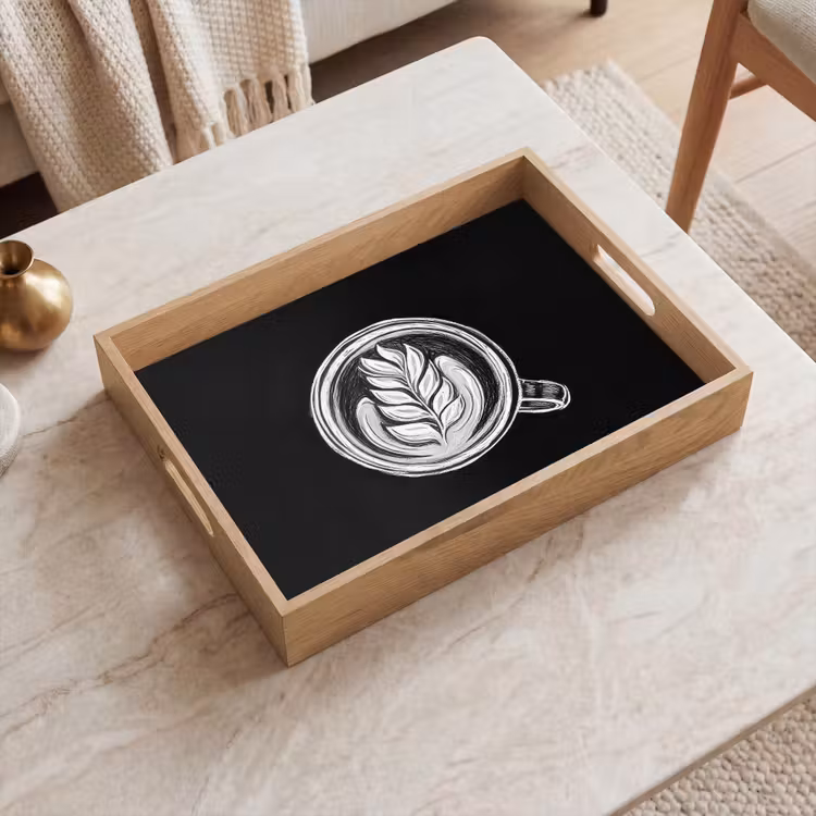 Bandeja - Dibujo con tiza - Café - Latte art — 2
