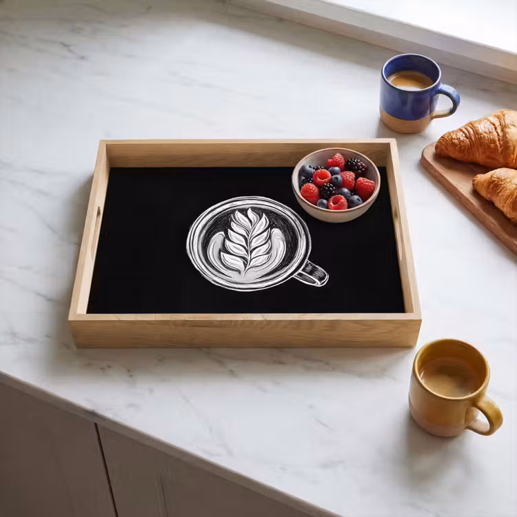 Bandeja - Dibujo con tiza - Café - Latte art — 3