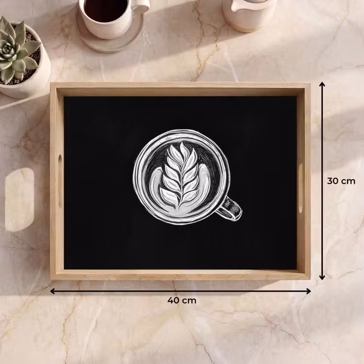 Bandeja - Dibujo con tiza - Café - Latte art — 7