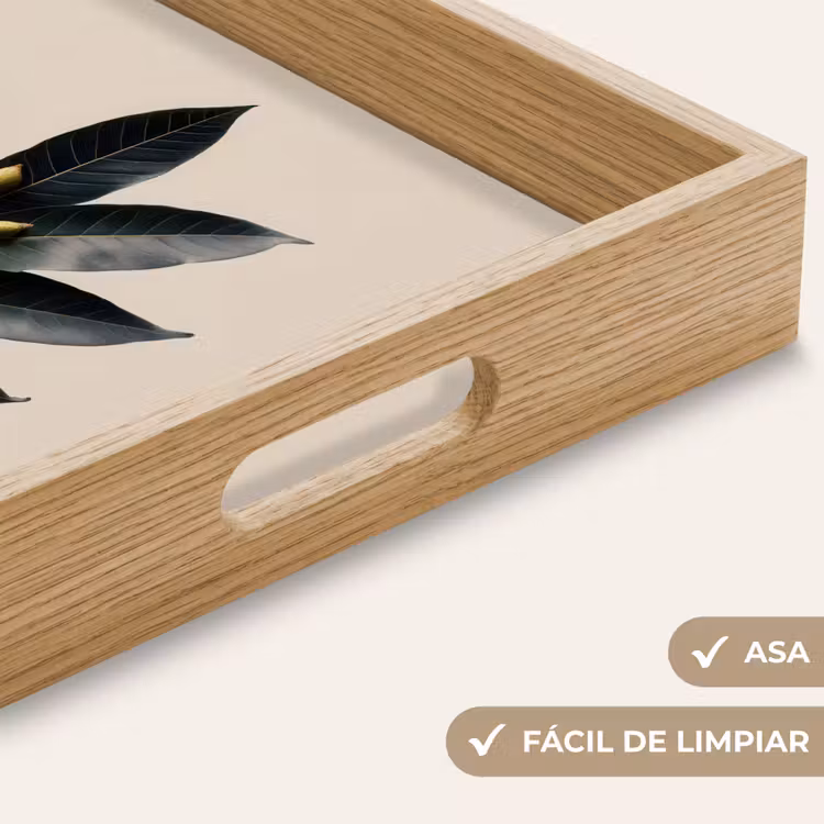 Bandeja - Hojas de laurel - Capullos de flor - sutil — 8