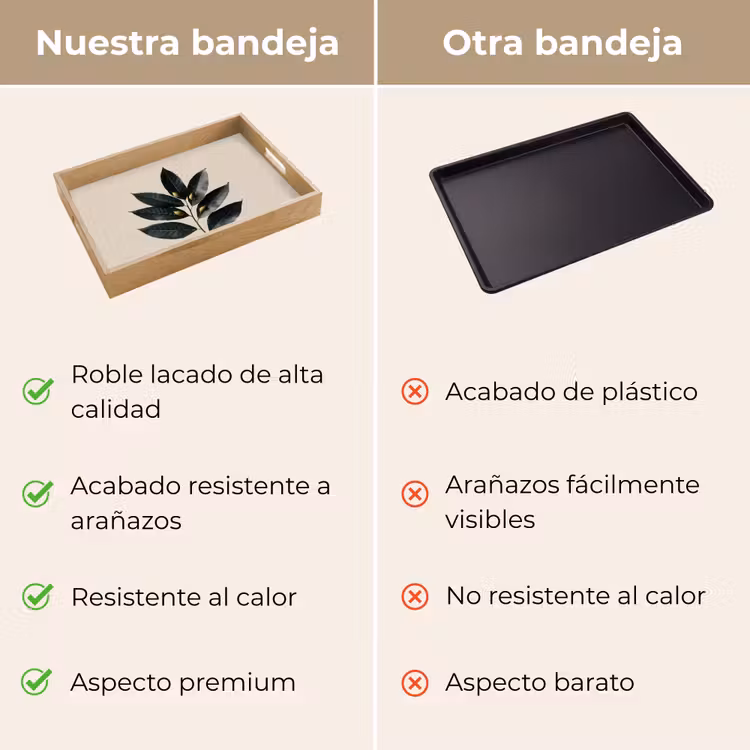 Bandeja - Hojas de laurel - Capullos de flor - sutil — 9