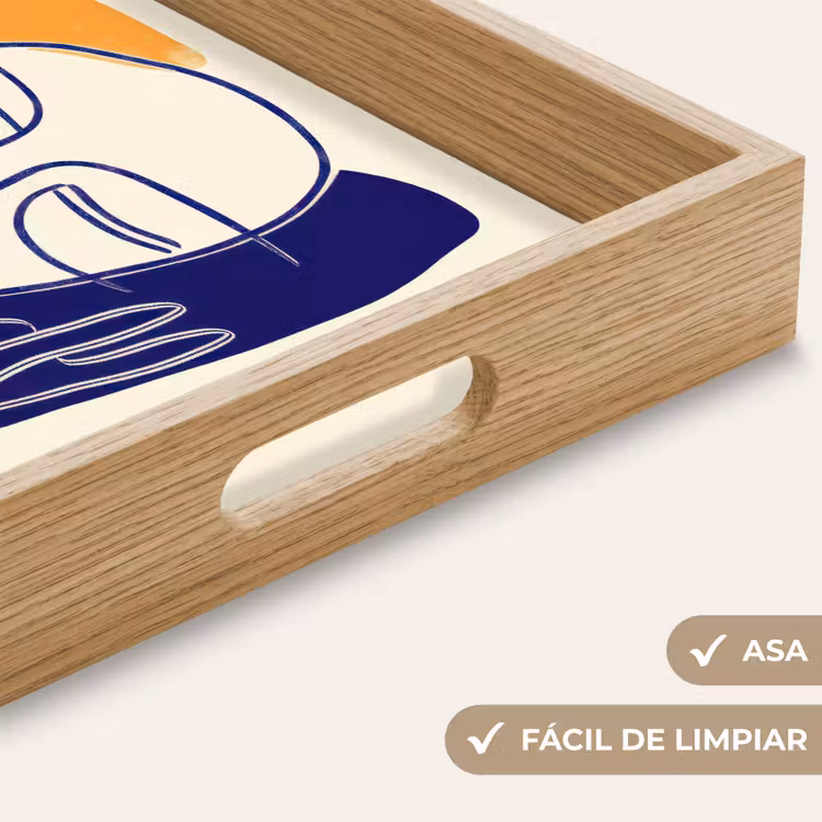 Bandeja - Minimalista - Cara - Mano - Naranja - Azul — 8
