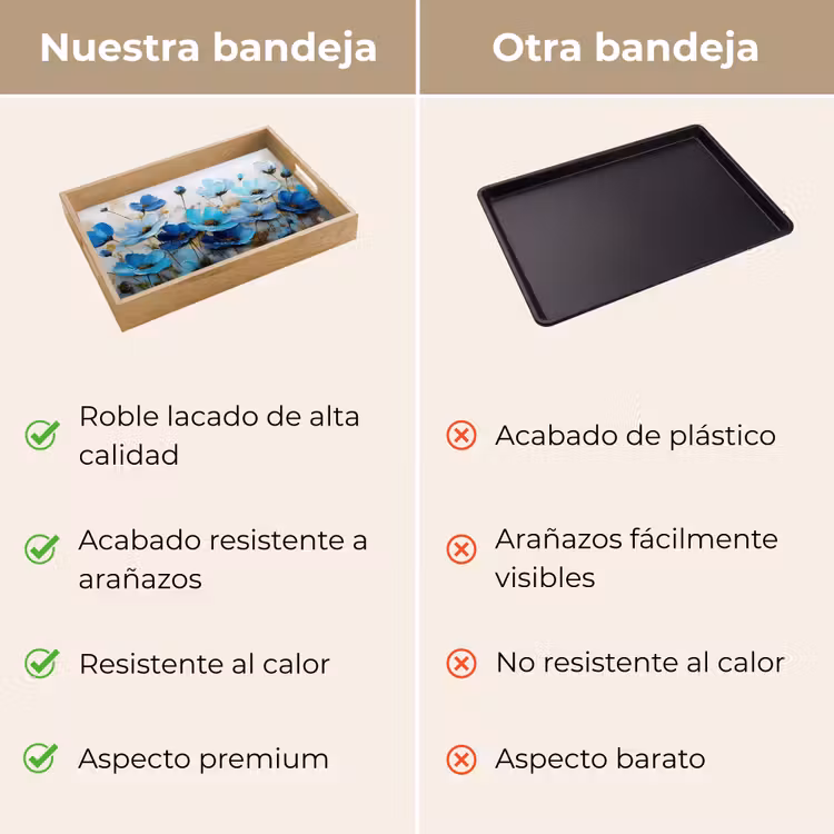 Bandeja - Flores - Pintura - Azul — 9