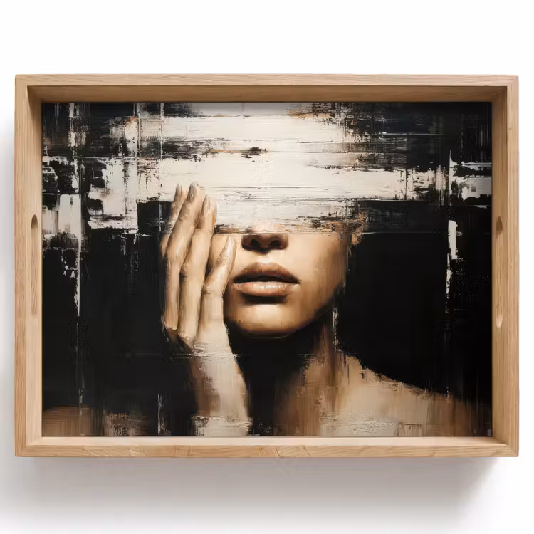 Bandeja - Mano - Cara - Rayas - Abstracto — 1