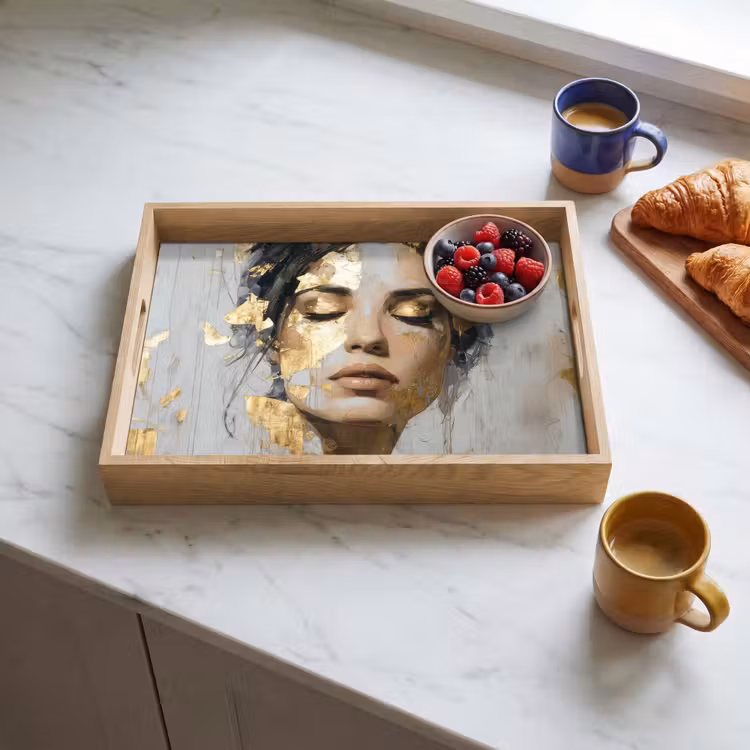 Bandeja - Ornamentado - Mujer - Oro - Ojos — 3