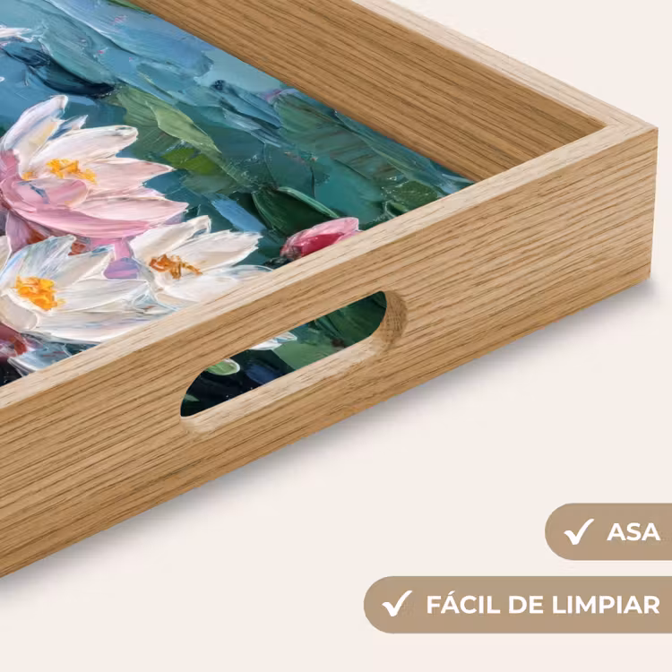 Bandeja - Nenúfares - Flores - Rosa - Agua — 8