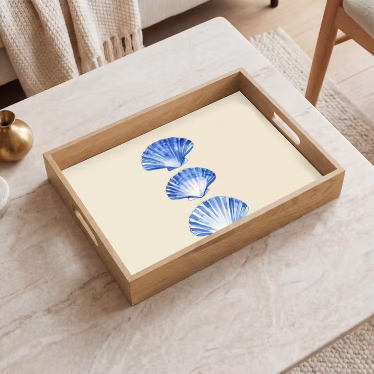 Bandeja - Conchas - Azul - Beige — 2