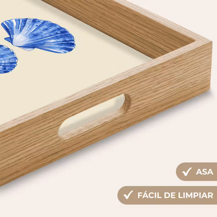 Bandeja - Conchas - Azul - Beige — 8