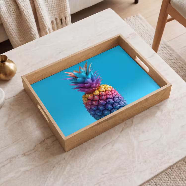 Bandeja - Piña - Arco iris - Azul - Pop art — 2