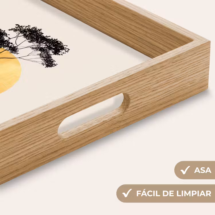 Bandeja - Árbol negro - Círculo dorado - Colina — 8