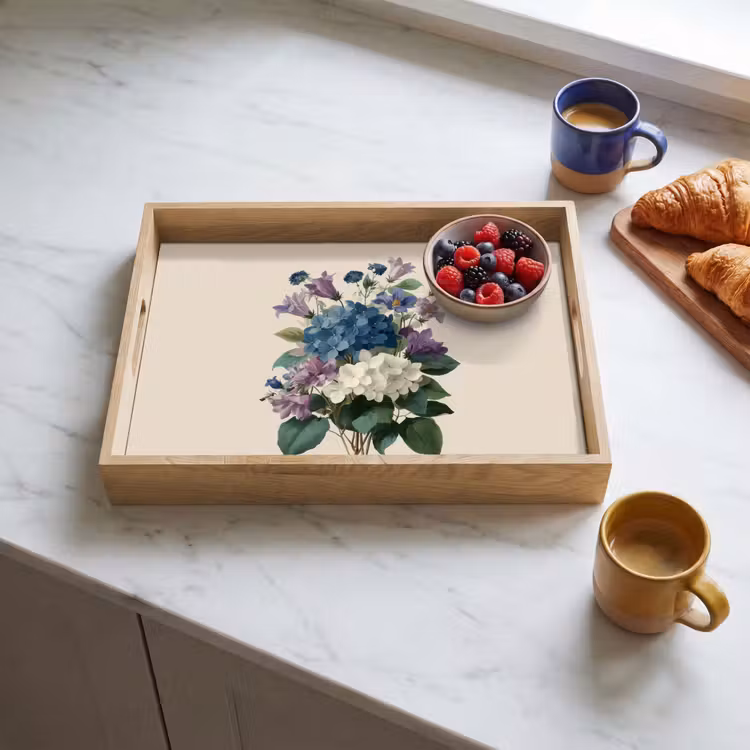 Bandeja - Flores - Detallado - Tranquilo - Realista — 3