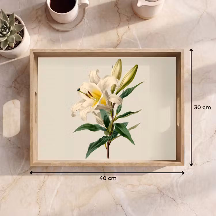 Bandeja - Lirio - Elegante - Botánico - Beige — 7