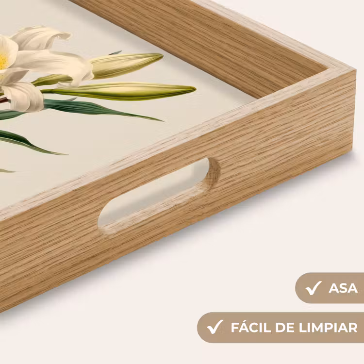 Bandeja - Lirio - Elegante - Botánico - Beige — 8
