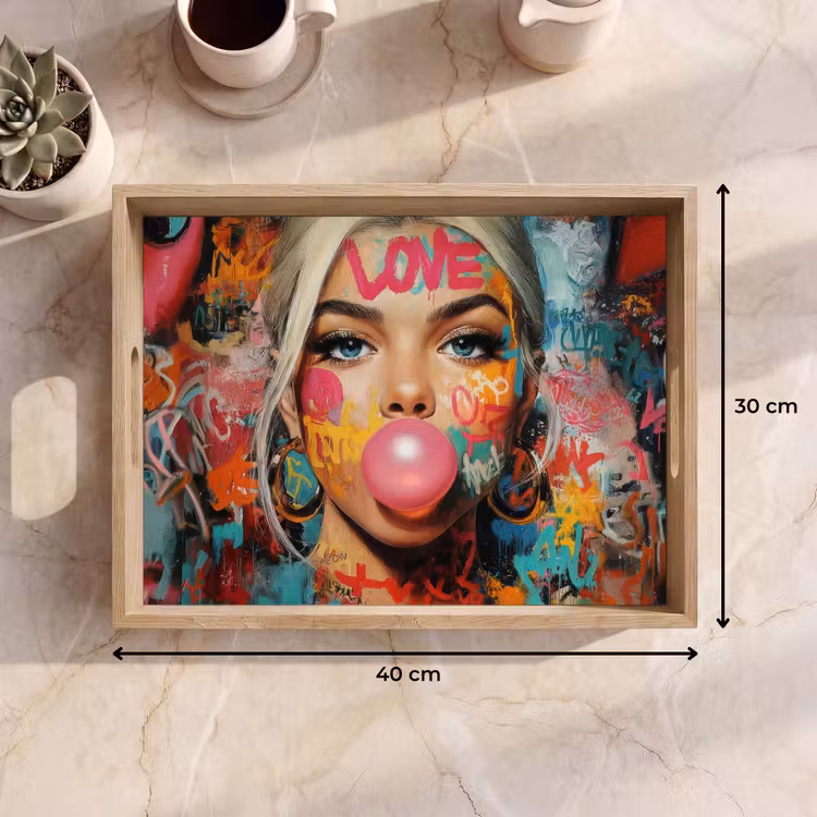 Bandeja - Mujer - Chicle - Graffiti - Amor — 7