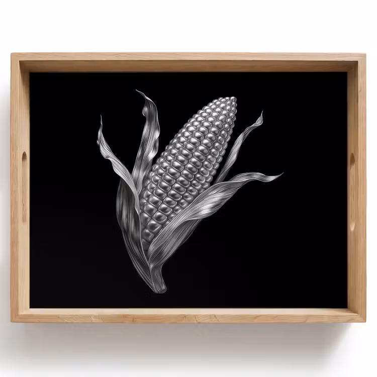 Bandeja - Mazorca - Metal brillante - Elegante — 1