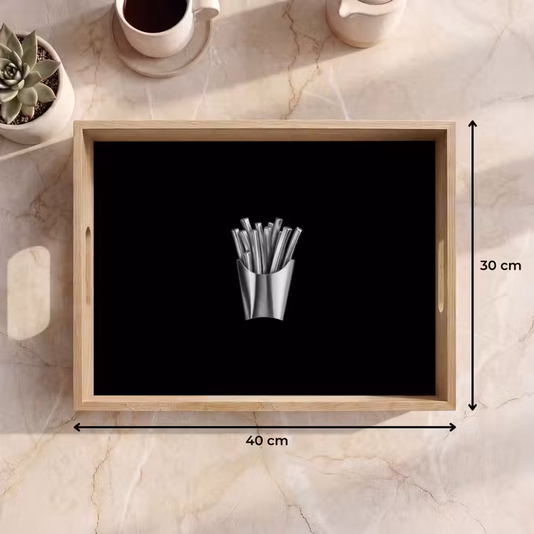 Bandeja - Patatas fritas - Futurista - Plata — 7