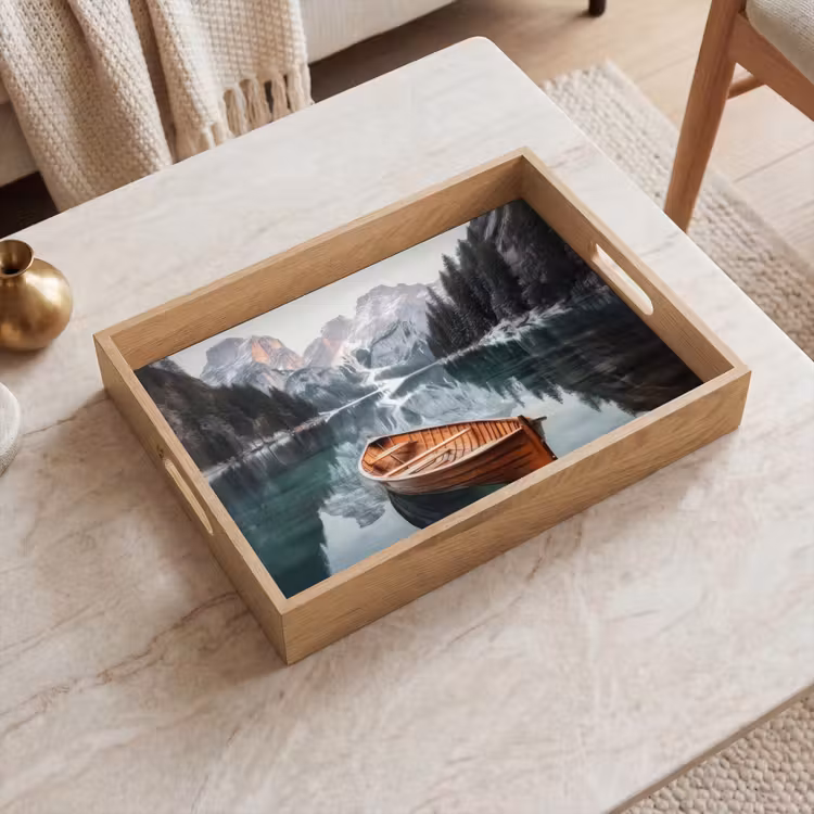 Bandeja - Barco - Montaña - Naturaleza - Agua — 2