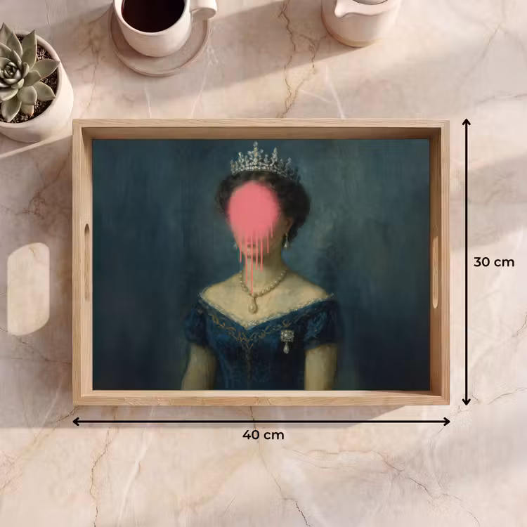 Bandeja - Corona - Pintura rosa goteante - Retrato — 7