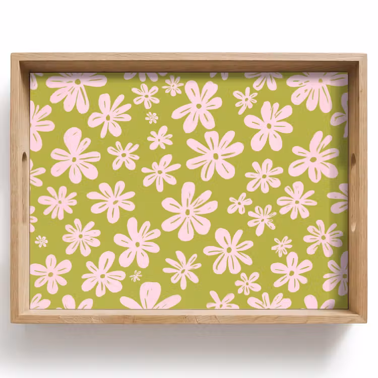 Bandeja - Flores - Rosa - Estampado — 1