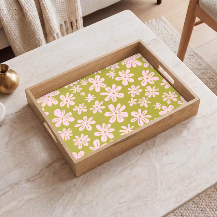 Bandeja - Flores - Rosa - Estampado — 2