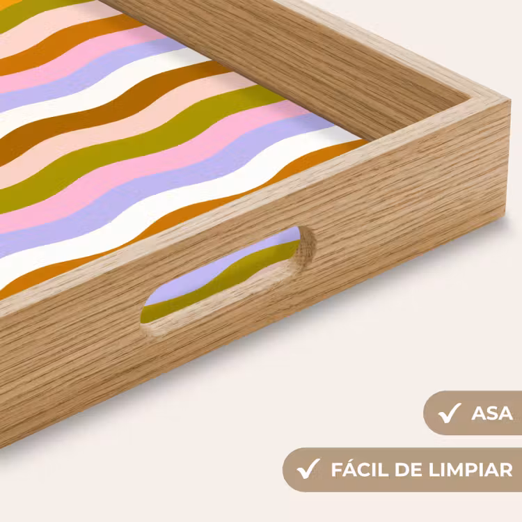 Bandeja - Líneas - Ondas - Colores pastel - Motivo — 8