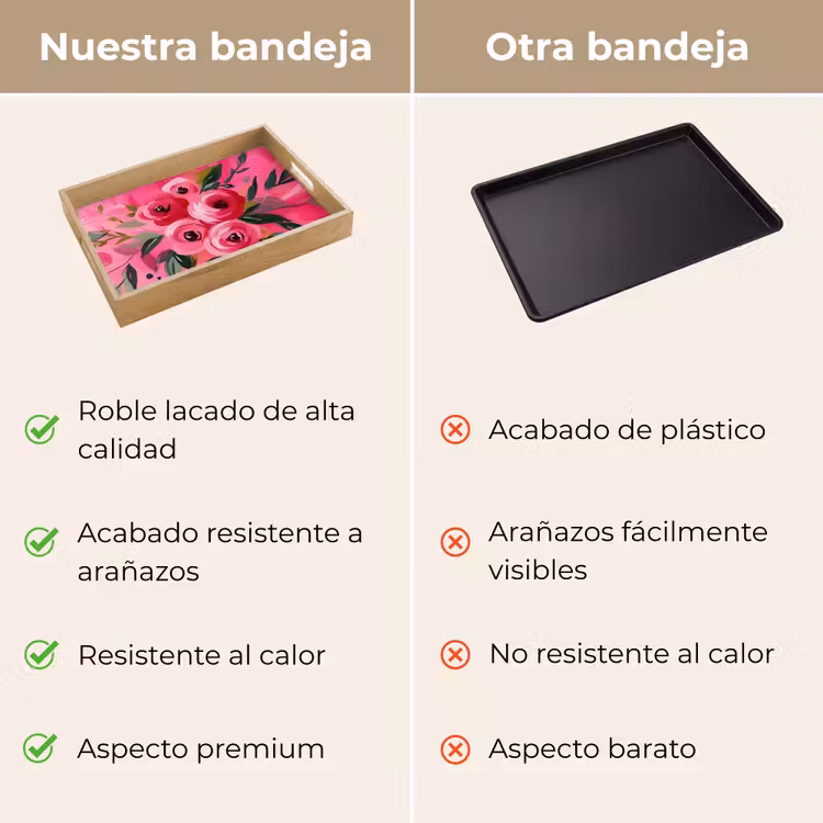 Bandeja - Flores - Pintura - Rosa — 9
