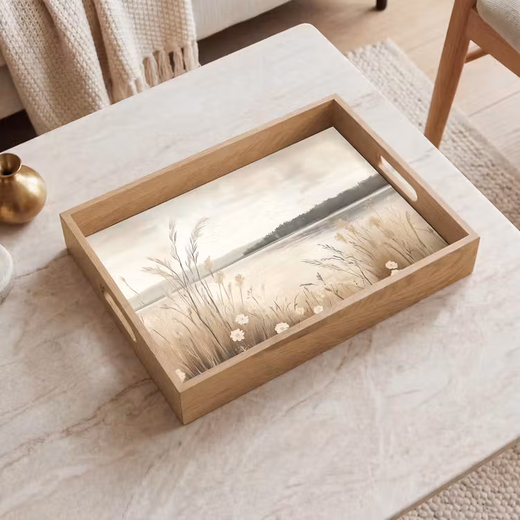 Bandeja - Lago - Agua - Naturaleza - Beige — 2