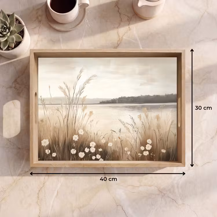 Bandeja - Lago - Agua - Naturaleza - Beige — 7