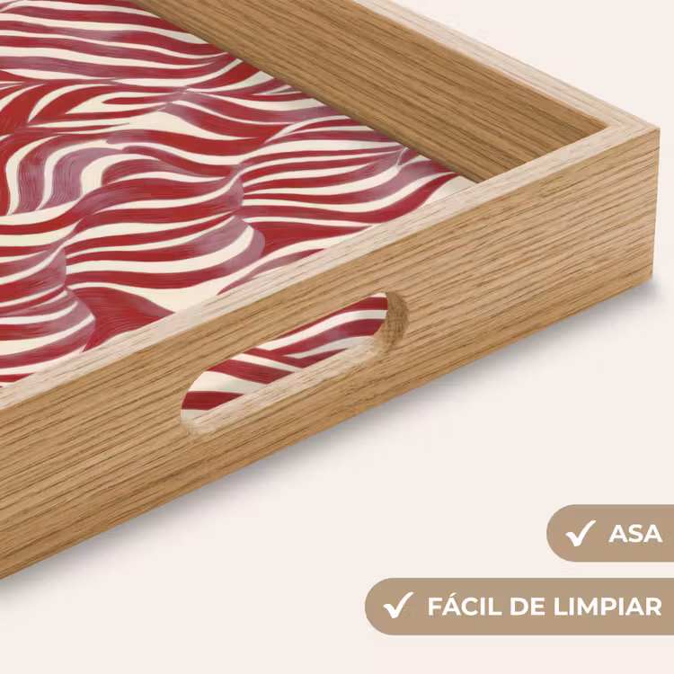 Bandeja - Formas onduladas - Abstracto - Rojo — 8