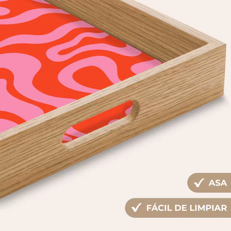 Bandeja - Abstracto - Patrón - Rojo - Rosa - Minimalista — 8