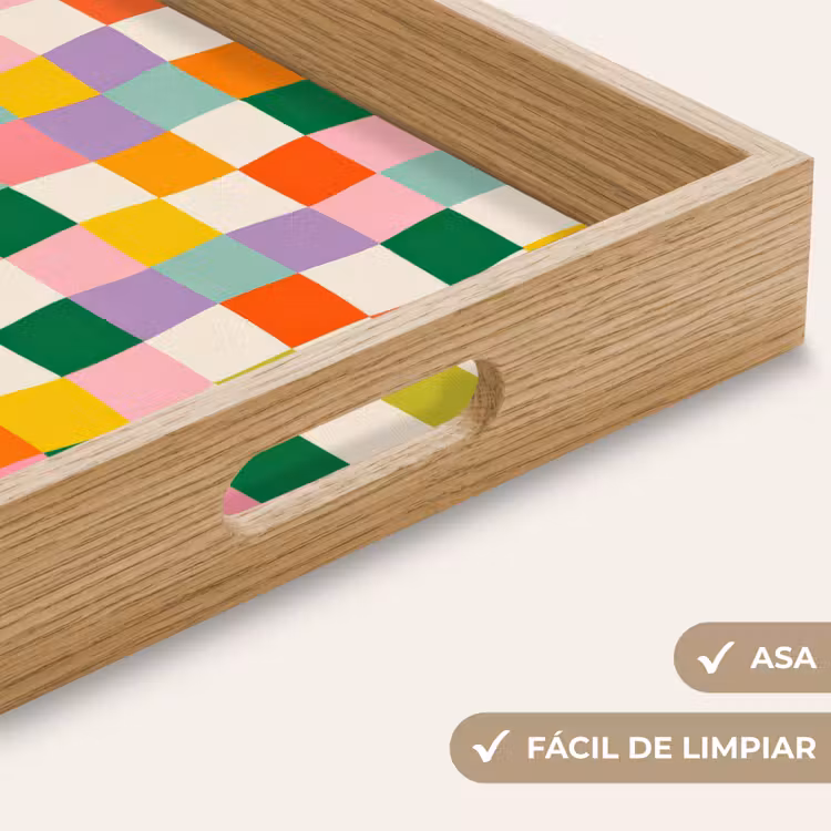 Bandeja - Cuadrados - Coloridos - Ondulados — 8