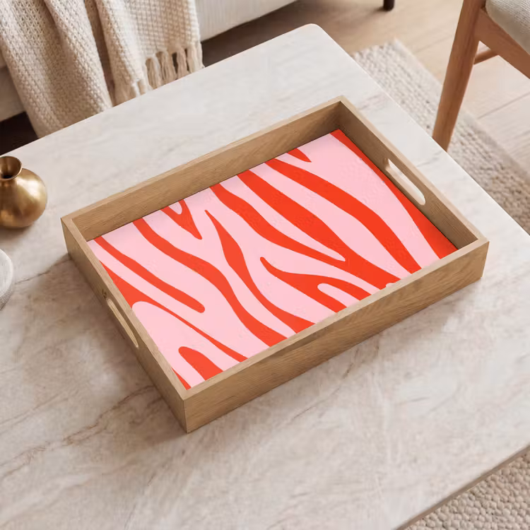 Bandeja - Estampado cebra - Rosa - Rojo - Animal print — 2