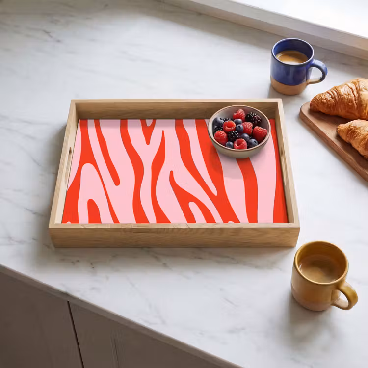 Bandeja - Estampado cebra - Rosa - Rojo - Animal print — 3