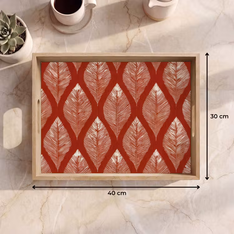 Bandeja - Hojas - Rojo - Elegante — 7