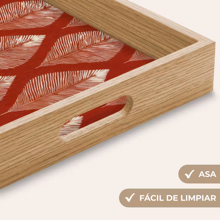 Bandeja - Hojas - Rojo - Elegante — 8