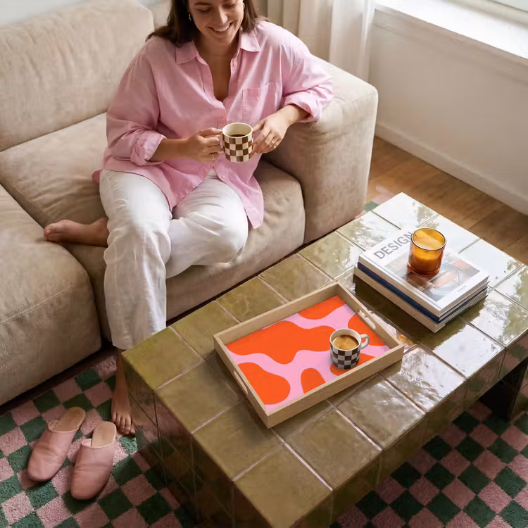 Bandeja - Manchas - Rojo - Rosa - Patrón - Minimalista — 4