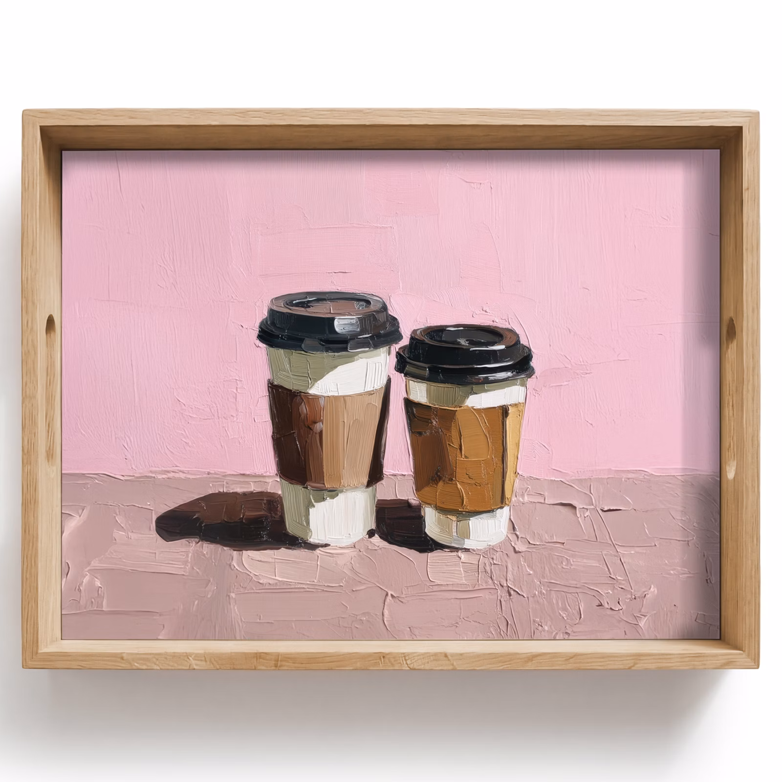 Bandeja - Tazas de café - Tapa - Pintura - Textura — 1