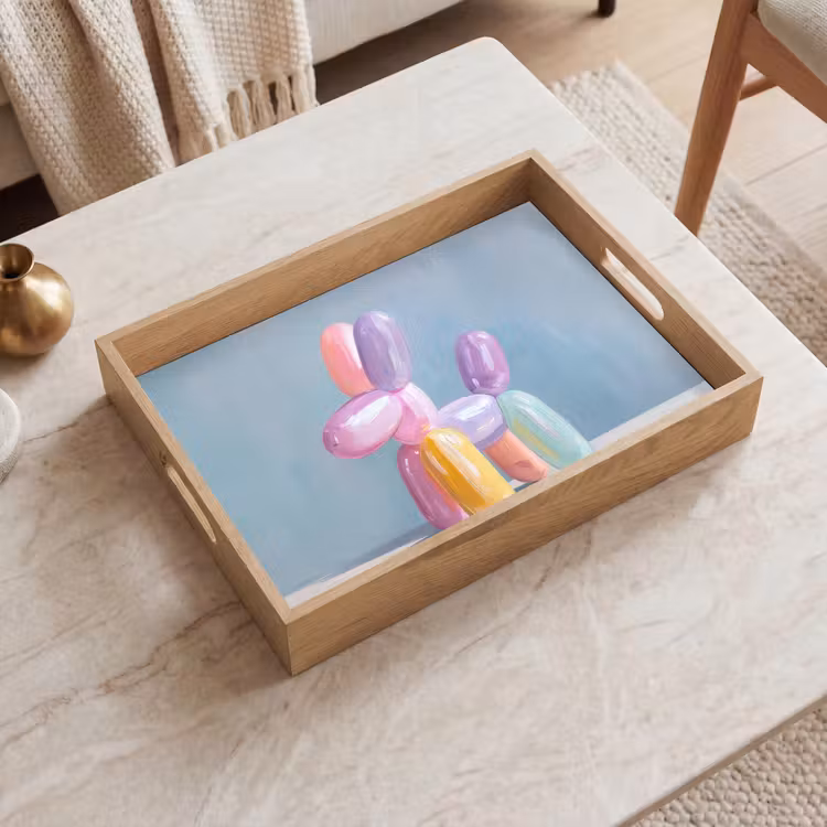 Bandeja - Animal - Globo - Tonos pastel - Brillante — 2