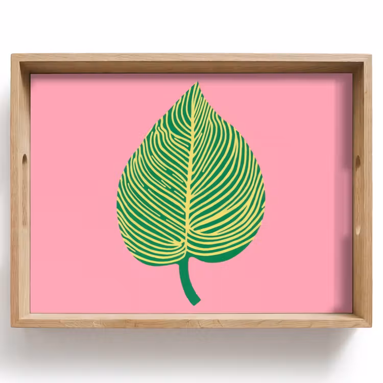 Bandeja - Ilustración - Hoja - Minimalista - Verde — 1