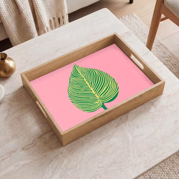 Bandeja - Ilustración - Hoja - Minimalista - Verde — 2