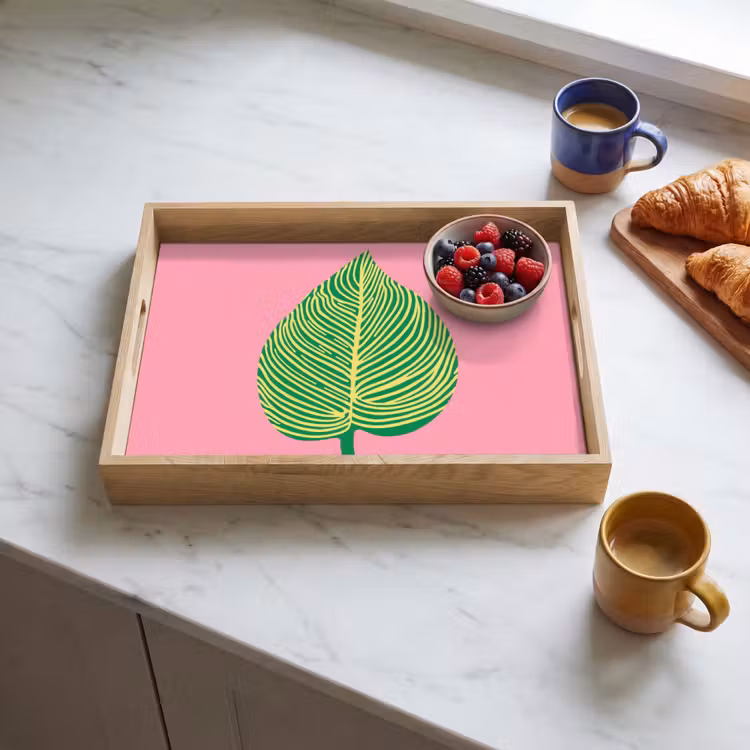 Bandeja - Ilustración - Hoja - Minimalista - Verde — 3