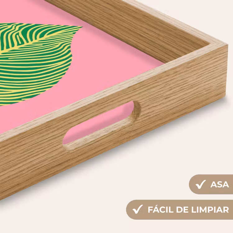 Bandeja - Ilustración - Hoja - Minimalista - Verde — 8