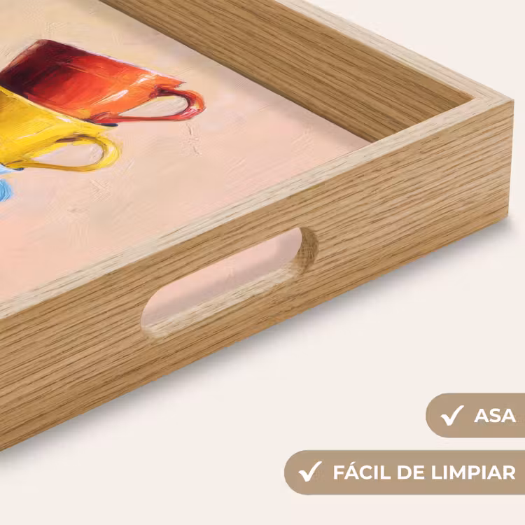 Bandeja - Tazas - Apiladas - Cerámica - Colorido — 8