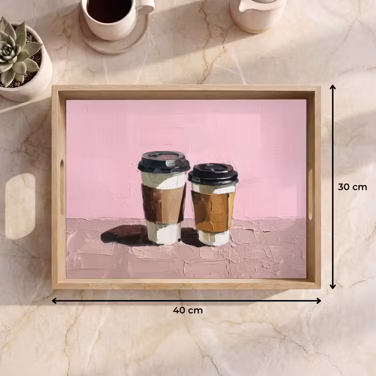 Bandeja - Tazas de café - Tapa - Pintura - Textura — 7