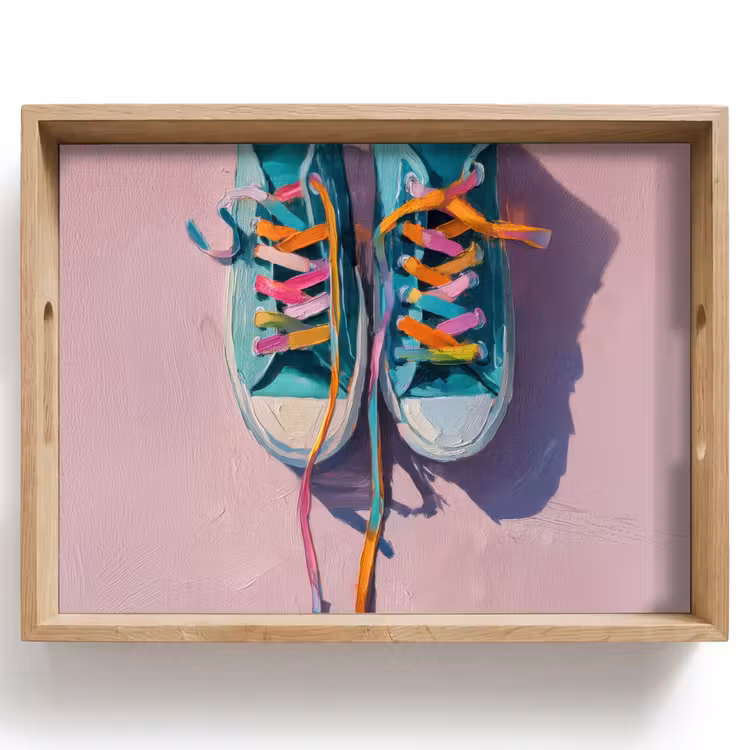 Bandeja - Zapatillas - Cordones - Colorido - Sombra — 1