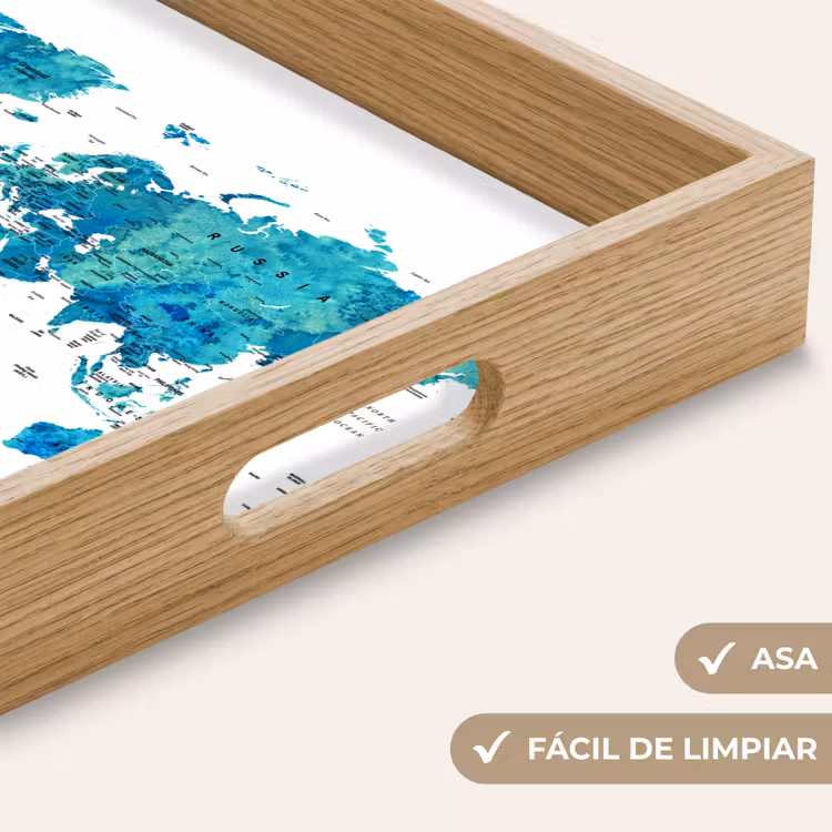 Bandeja - Mapamundi - Azul - Colorido — 8