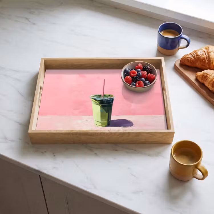 Bandeja - Taza - pajita - Minimalista - Verde — 3